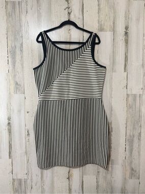 Metaphor Black & White Striped Sleeveless Bodycon Mini Dress